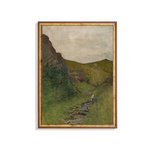 Vintage Landscape Painting | Antique Country Landscape | Farmhouse Decor | Instant Download | Printable Wall Art | 19th Century Fine Print