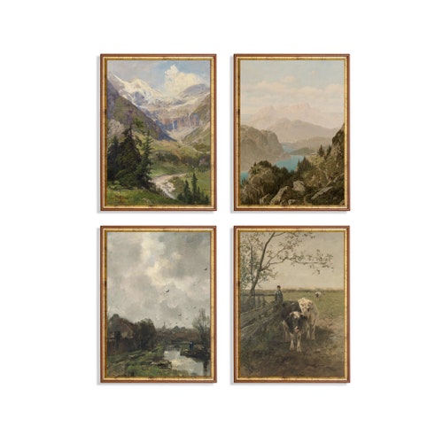 Vintage Gallery Wall Print Set of 5 PRINTABLE WALL ART Antique Etsy