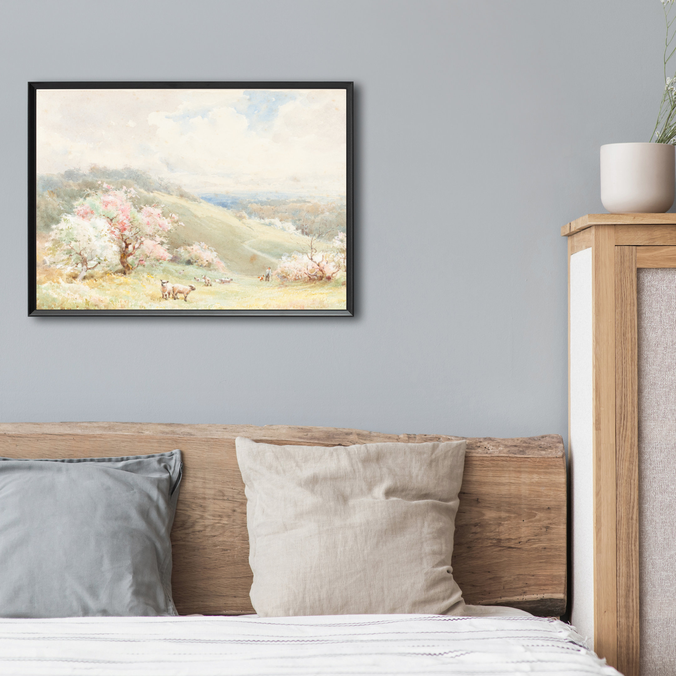 Vintage Landscape Wall Art Antique Painting Farmhouse Decor | Etsy