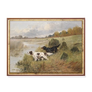 Vintage Dogs Painting: Antique Fine Art Print