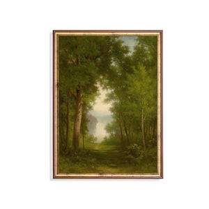 Mailed Print | Vintage Landscape | Tree Forest Painting | Antique Art Print | Vertical Wall Art | Farmhouse Wall Decor | Physical Prints