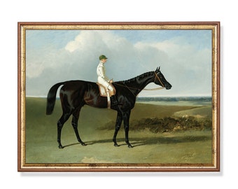 Vintage Rennpferd - Reiterprint: Jockey zu Pferd (Digitaler Download)