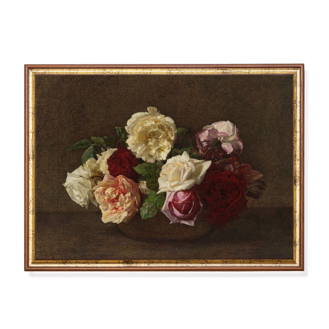 Digital Download Vintage Rose Still Life Antique Bouquet of Roses ...