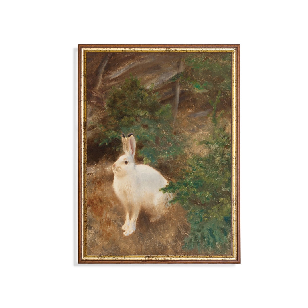 Printed and Shipped | Vintage Rabbit Painting | Antique Bunnies Print ...