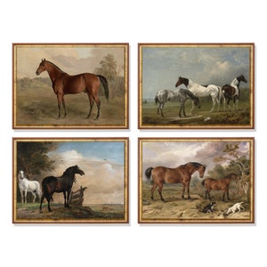 Antique Horse Painting Prints: Equestrian Gallery Wall Art (Digital Download)
