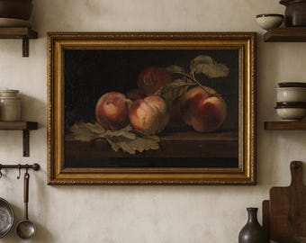 ザクロのあるヴィンテージ静物画 | 印刷・発送済みアート | 素朴な