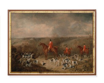 Vintage Horse and Hound Print: Antique Equestrian Art, Farmhouse Decor