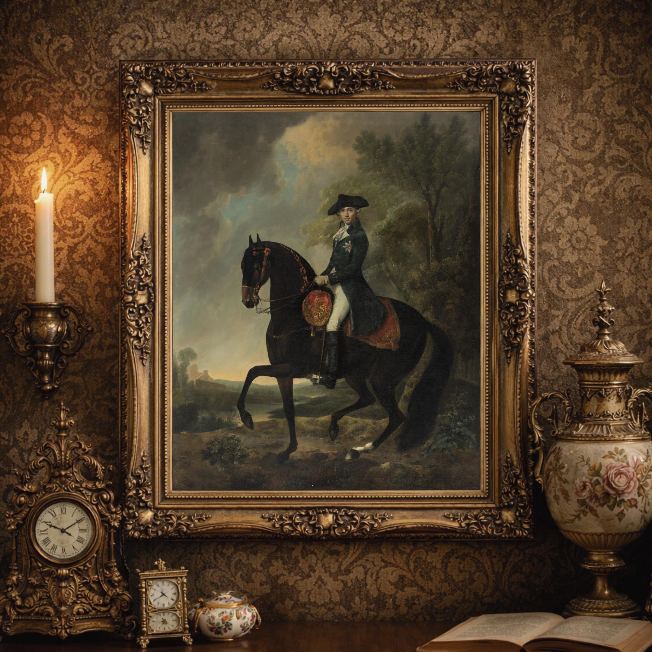 18th Century Equestrian Portrait Print – Antique Royal Horse Wall Art ...