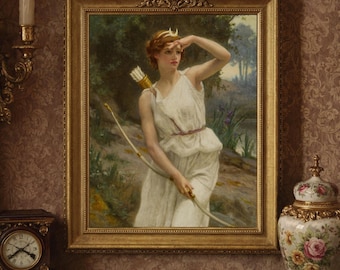 Diana the Huntress Print: Vintage Greek Mythology Wall Art
