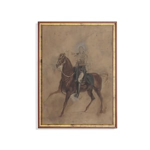 Vintage Horse Study Print: Antique Equestrian Sketch, Farmhouse Decor