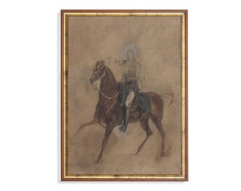 Vintage Horse Study Print: Rustic Equestrian Sketch (Digital Download)