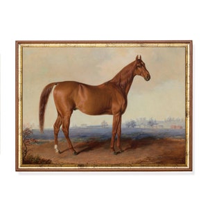 ヴィンテージの馬の絵画：アンティークの乗馬アートプリント、農家風インテリア