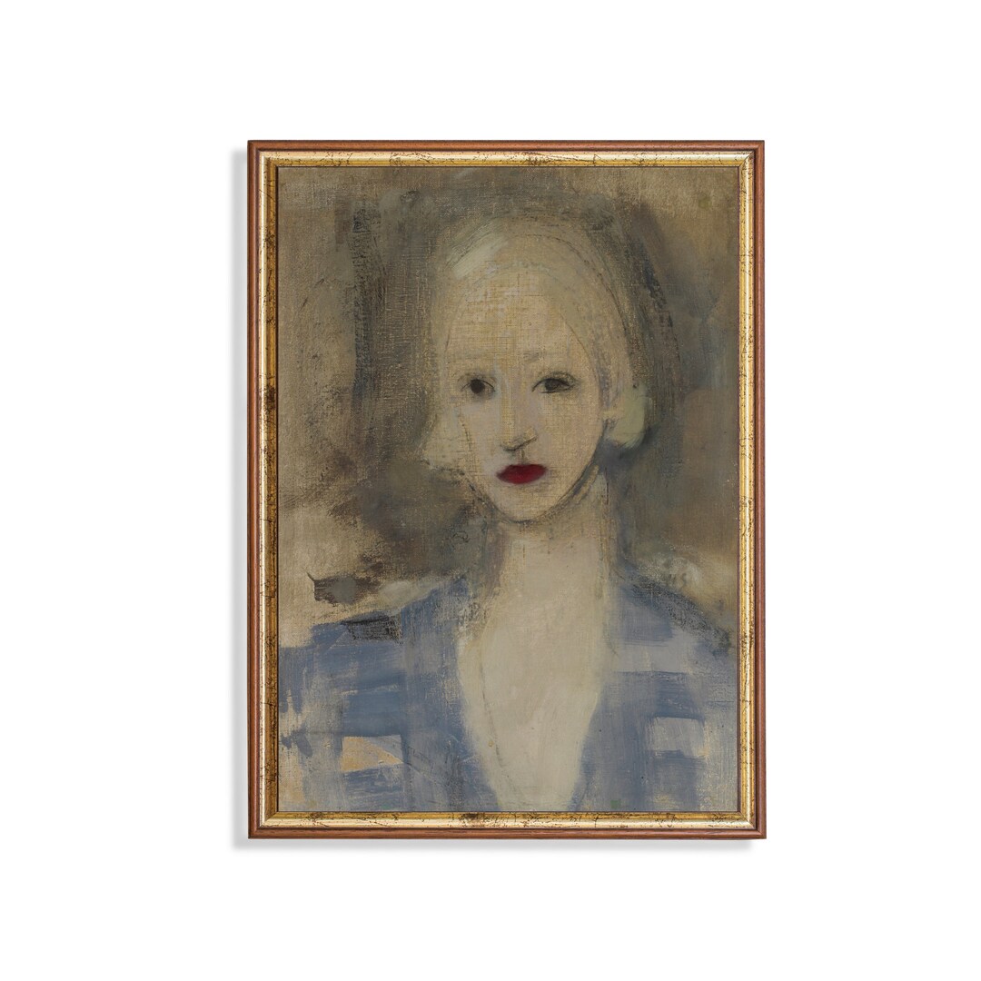 Modern Abstract Female Portrait Art Print – Minimalist Expressionist ...
