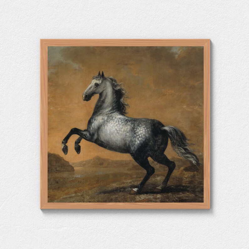 Baroque Rearing Horse Painting Art Print Digital Download | Antique ...