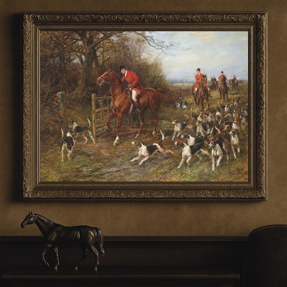 Vintage Fox Hunting Print: Heywood Hardy Equestrian Art (digital