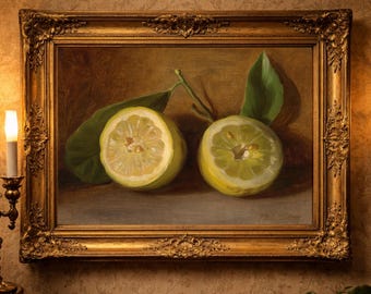 Vintage Zitronen Stillleben Druck: Rustikale Küche Fine Art