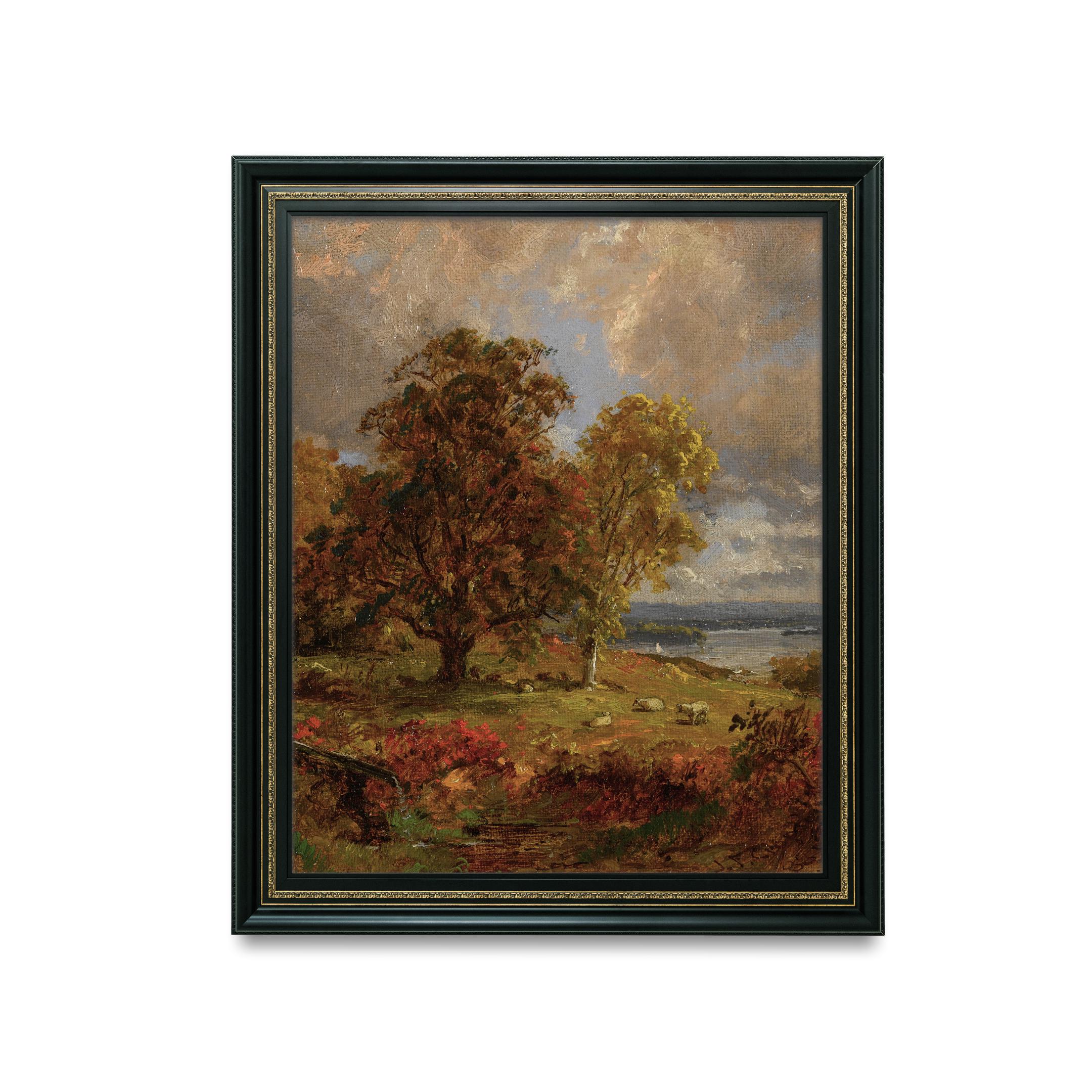 Vintage Autumn Landscape Print: Rustic Golden Countryside Wall Art - Etsy