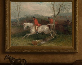 Vintage Fox Hunt Print: 19th Century Equestrian Art (Digital Download)