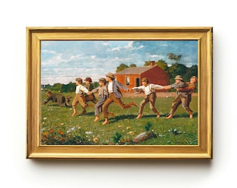 Winslow Homer Print – Vintage Schoolboys Running, Americana Art (Digital Download)