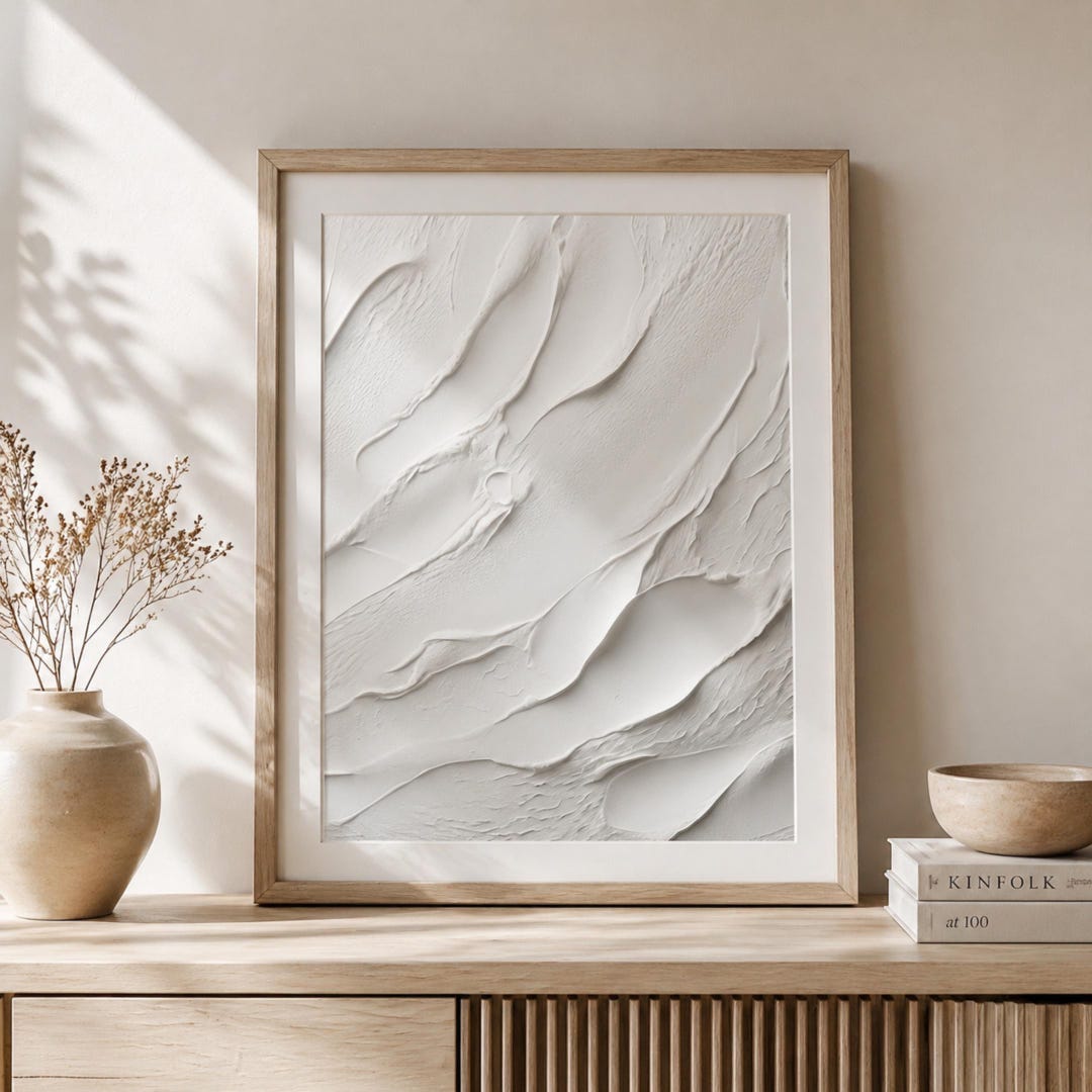 Textured Abstract Wall Art Print, Neutral Organic Plaster Style Decor ...