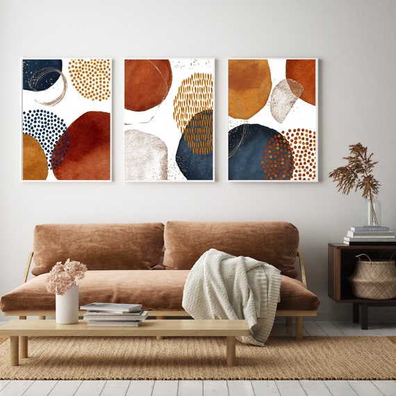 Burnt orange living room set deals