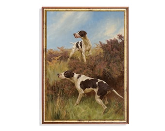Lámina antigua de perro de caza: Arte deportivo vintage, decoración rústica de cabaña (descarga digital)