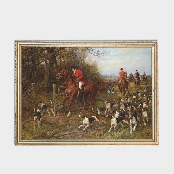 Vintage Fox Hunting Print: Heywood Hardy Equestrian Art (digital