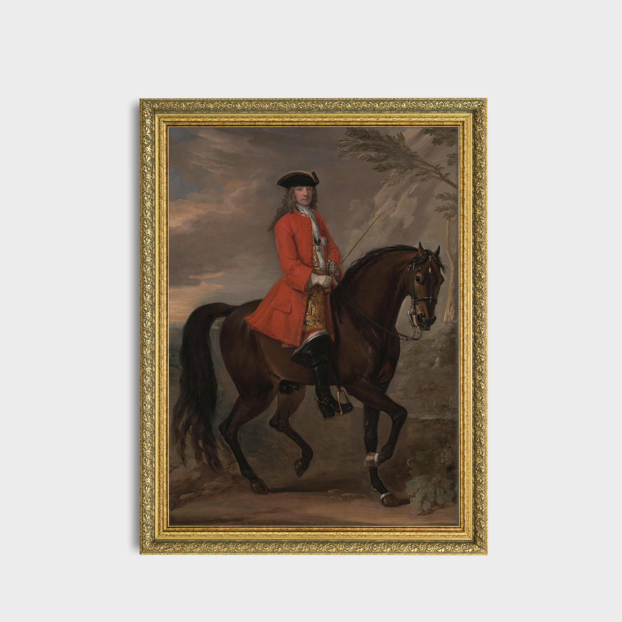 Vintage Equestrian Portrait: 18th Century Horse Rider Art (digital ...