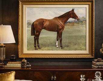 Pintura de caballo vintage: Impresión de arte ecuestre antiguo