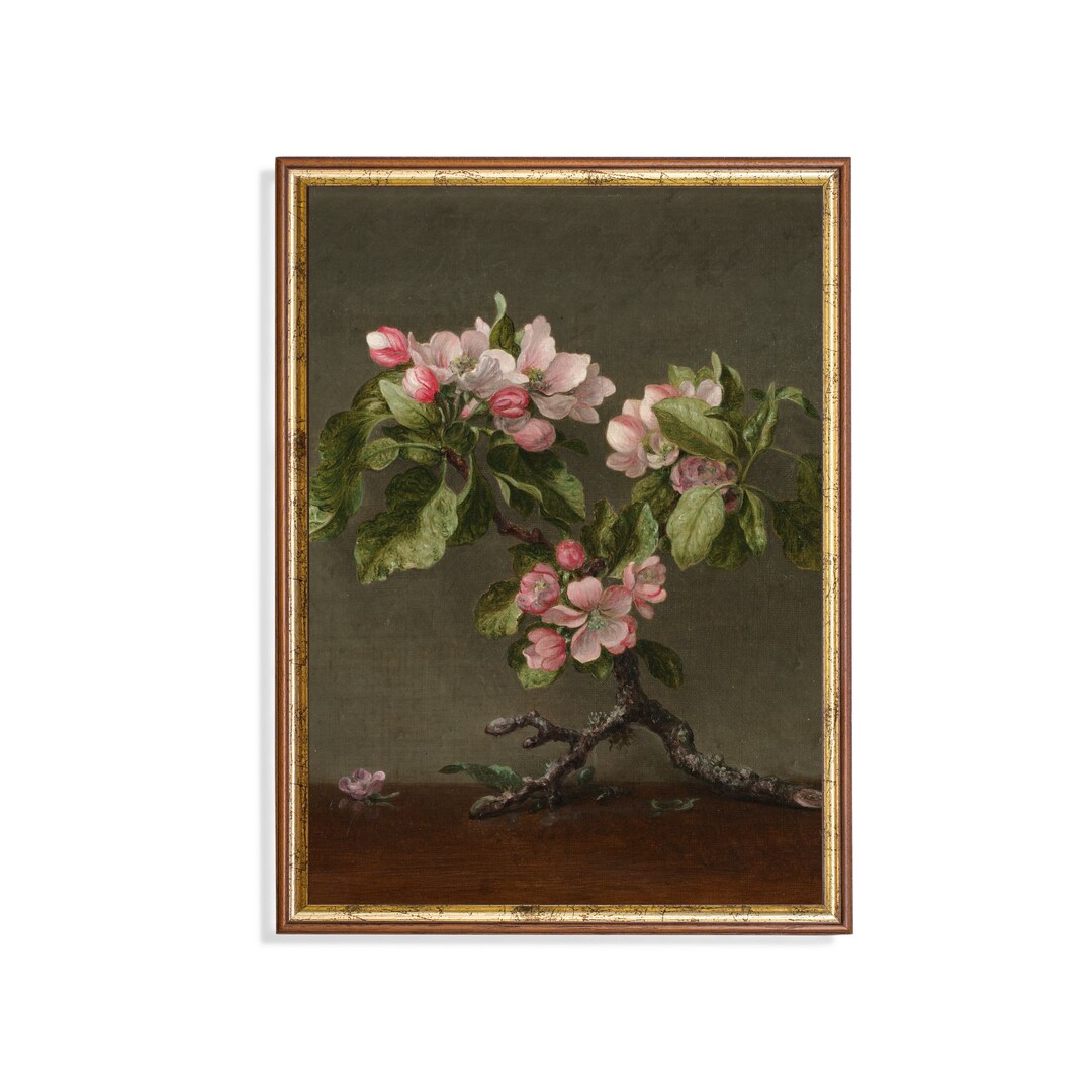 Antique Apple Blossom Still Life Art – Vintage Botanical Print (digital ...