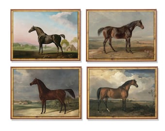 ヴィンテージ乗馬画：アンティーク馬術アートプリント（デジタルダウンロード）