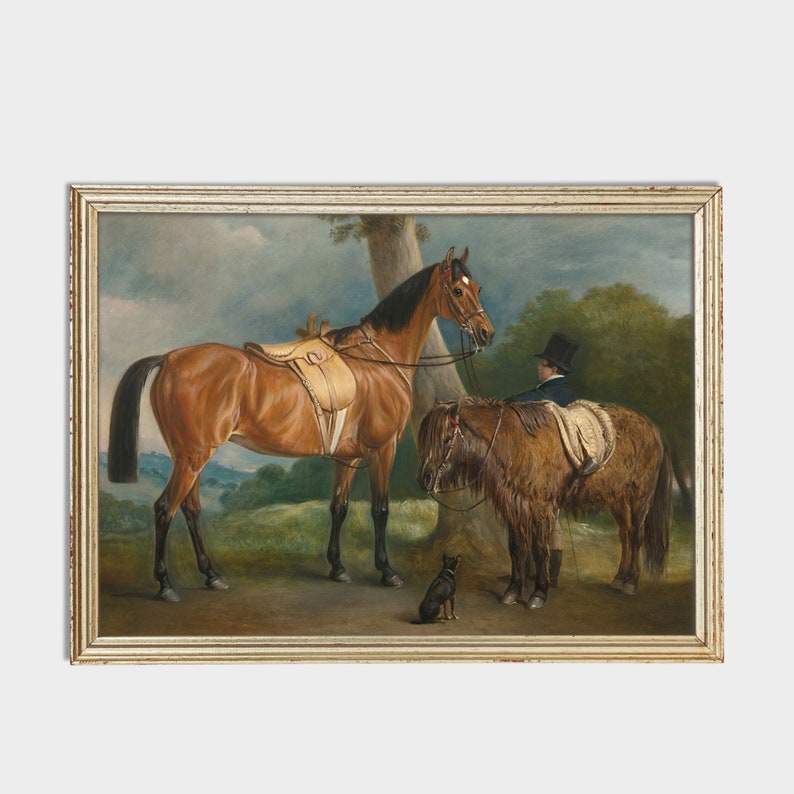 Vintage Horse Painting Antique Equestrian Print Horse and Etsy