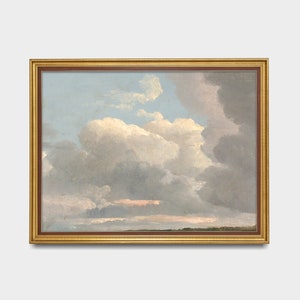 Vintage Cloud Painting Antique Cloud Study Sky Fine Print Digital Download Printable Wall Art Farmhouse Decor 19th Century Art image 2