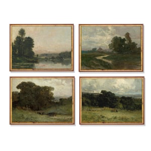Rustic Landscape Prints: Vintage Country Gallery Wall Art (Digital Download)