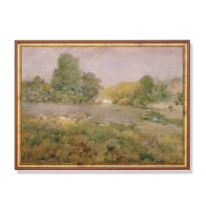 Vintage Landscape Painting | Antique Country Landscape | Digital Download | Printable Wall Art | Farmhouse Decor | LivingRoom Art | Fine Art
