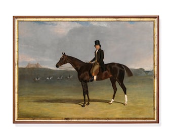 Vintage Horse Oil Painting: Antique Equestrian Fine Art (Instant Download)