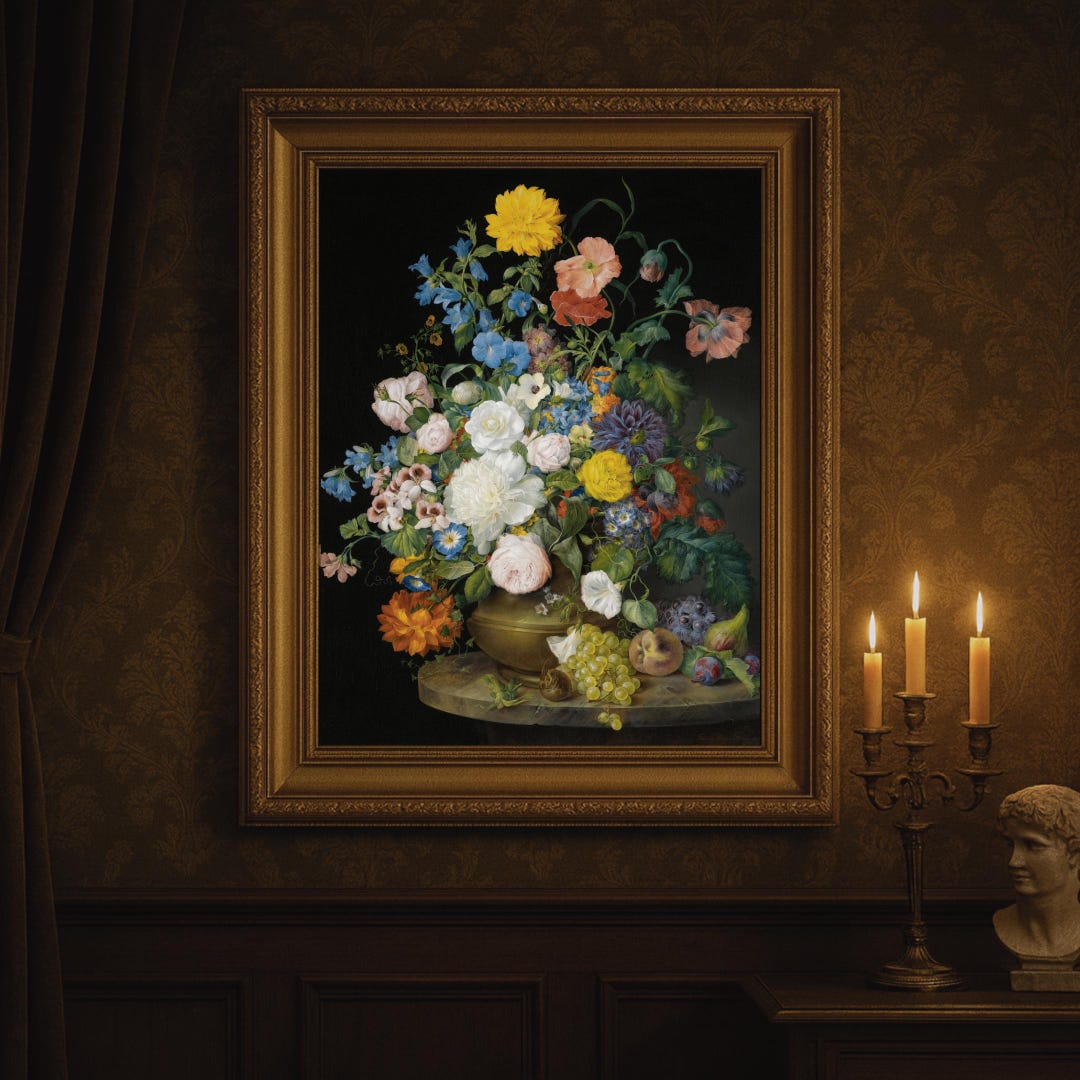 Antique Floral Still Life Painting – Vintage Dutch Style Art (digital ...