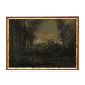 Impressão enviada pelo correio | Pintura de paisagem vintage | Impressão antigo da natureza | Impressão rústico temperamental da floresta de <br> Entrega Rápida? Academia Negra | Imprimir e enviar | Belas Artes