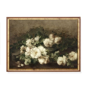 Mailed Print | Still Life with Flowers | Print and Ship | Vintage Painting | Antique Floral Art | Moody Rustic Print | Physical Print