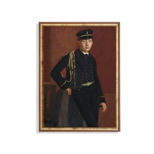 Vintage Gentleman Portrait Print: Moody Antique Oil Painting