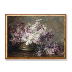 Victorian Floral Still Life Print: Antique Cottagecore Wall Decor (Digital Download)