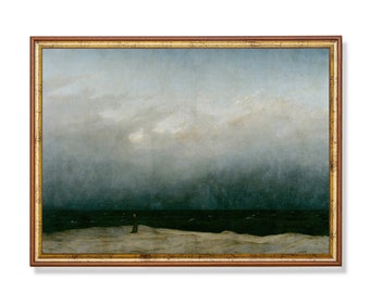 Vintage Seascape Painting: Moody Coastal Fine Art Print