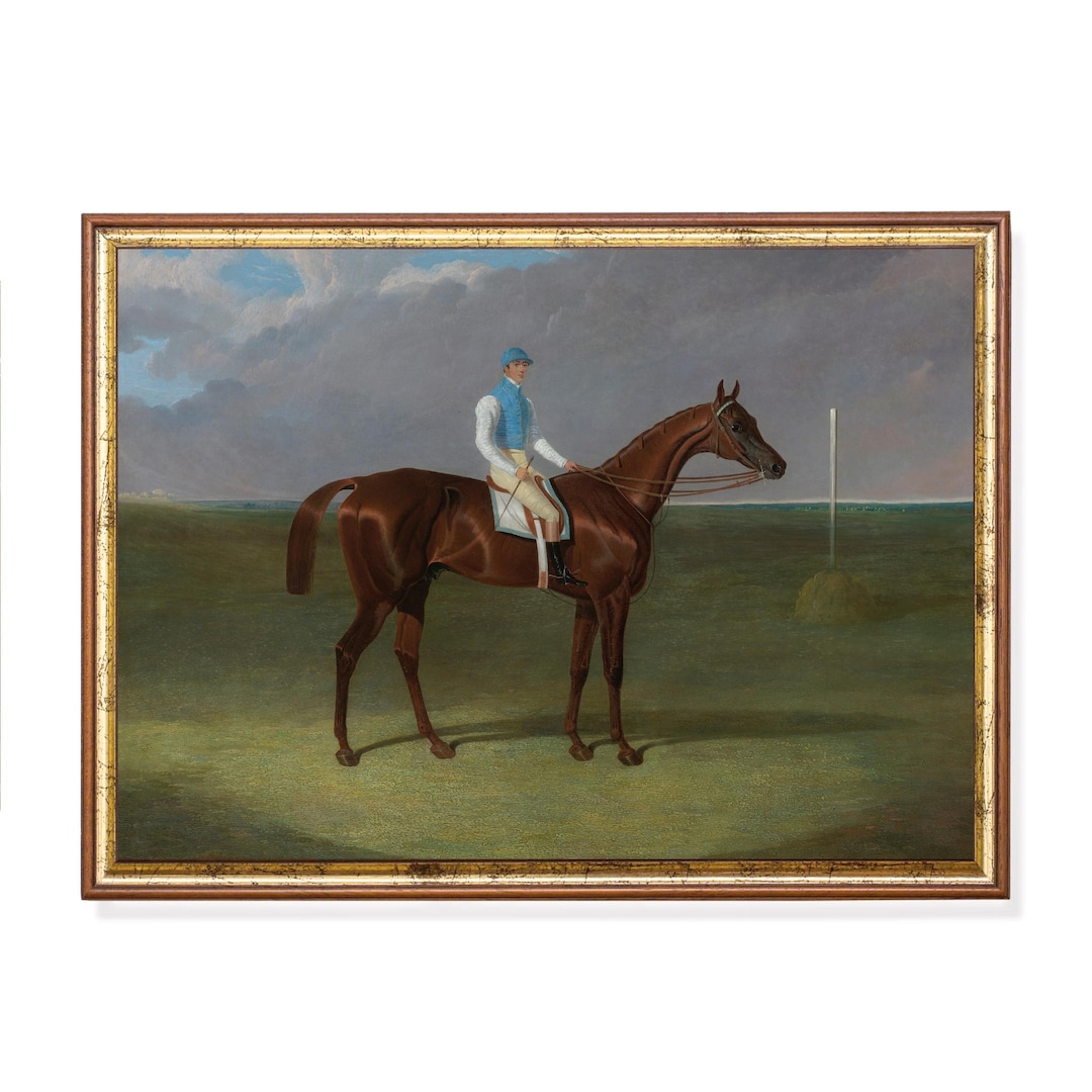 Vintage Horse Racing Art Print - Luster, 12x16 inches