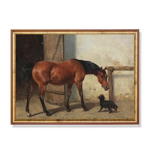 Vintage Horse Painting: Antique Equestrian Art Print (Digital Download)