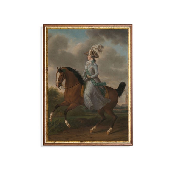 馬上の肖像：18世紀の馬に乗った貴婦人（デジタルダウンロード