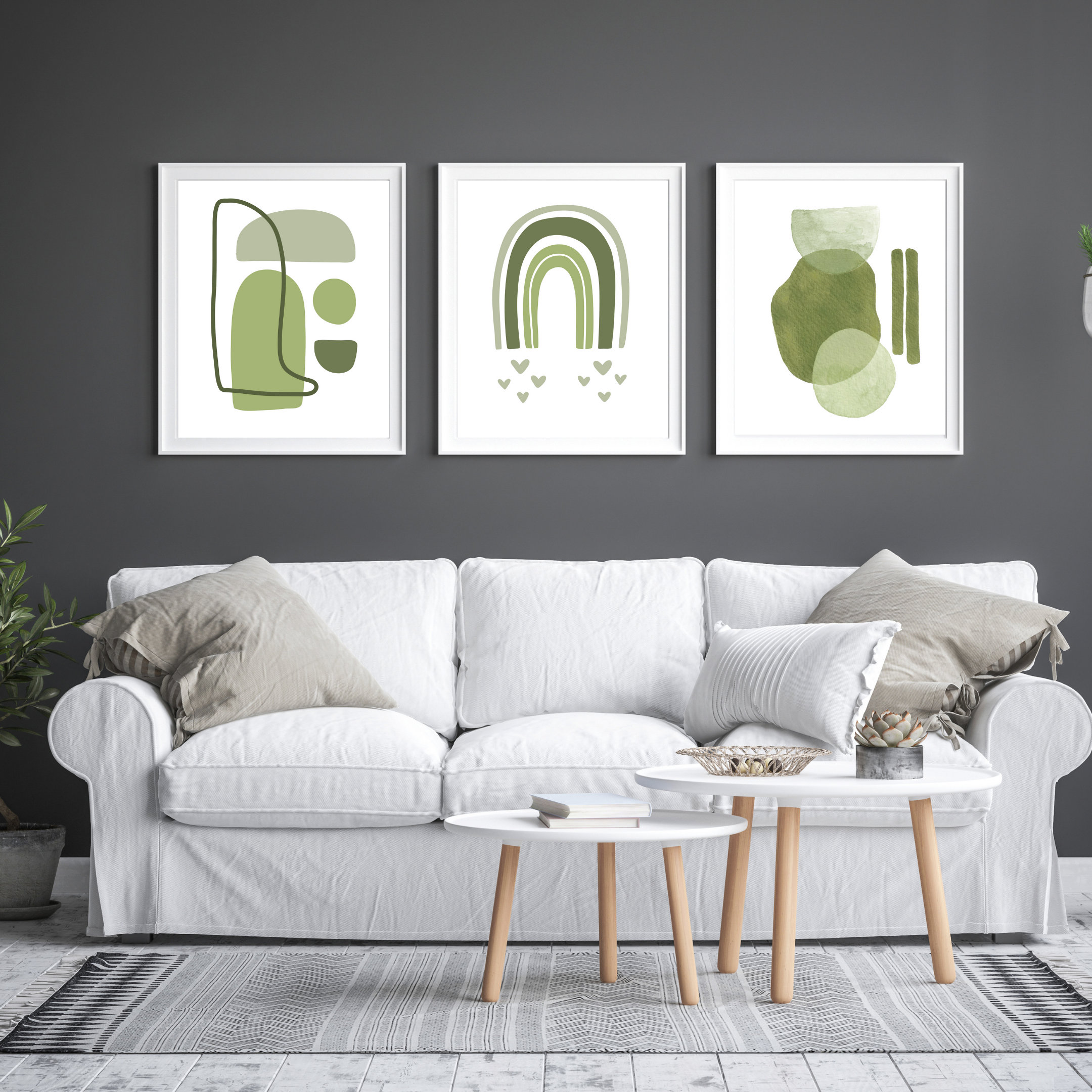Gallery Wall Set Sage Green Wall Art Set Of 9 Print Boho Print Etsy