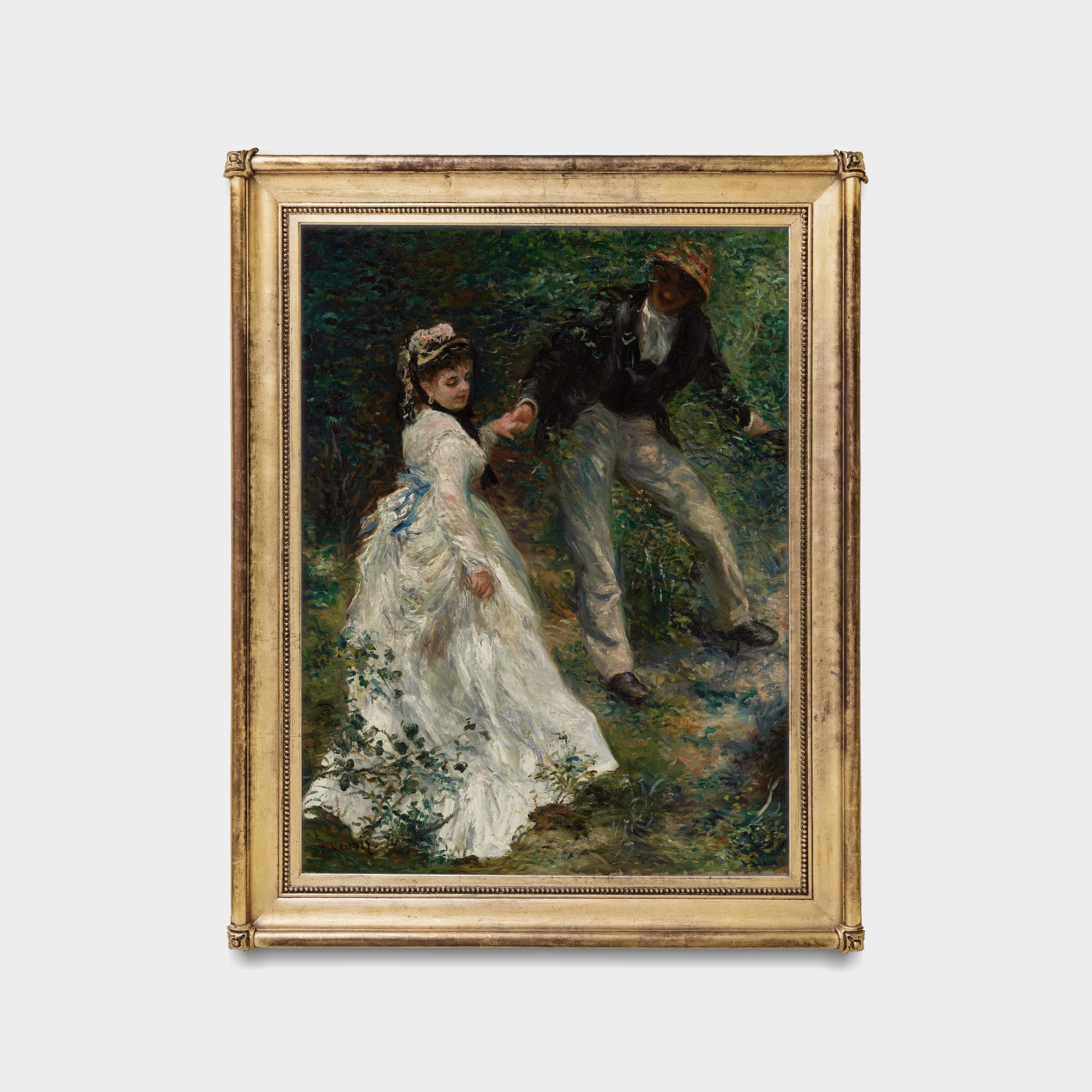 Renoir Art Print: Impressionist Couple in Forest, French Painting