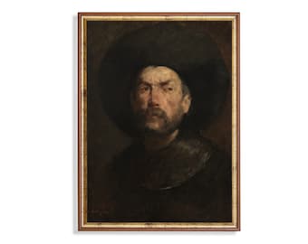 Vintage Gentleman Portrait Print: Moody Rustic Fine Art