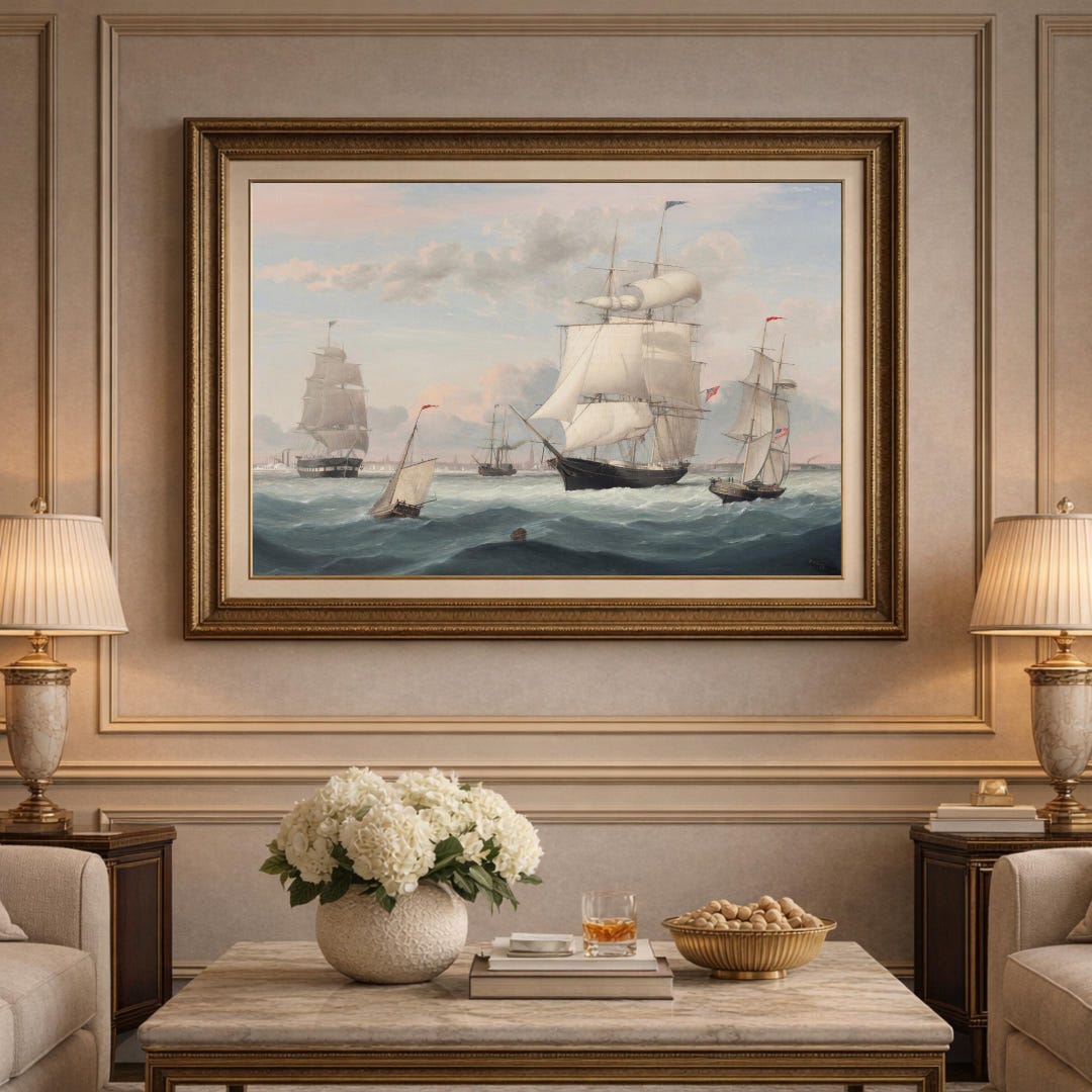 Vintage Sailing Ship Print | Classic Tall Ships Maritime Art (unframed ...
