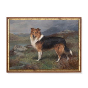 Mailed Print | Vintage Dog Painting | Antique Animal Print | Dog Lover Gift | Farmhouse Decor | Printed and Shipped | Rustic Artwork